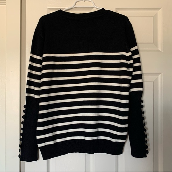 Quince Women’s Boutiquefeel Striped Button Decor Long Sleeve Sweater Size S NWOT - Picture 5 of 5
